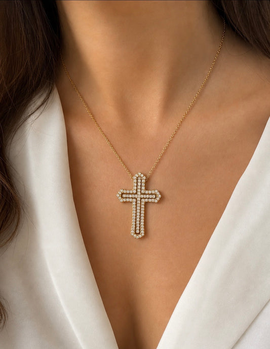 Collar doble cruz